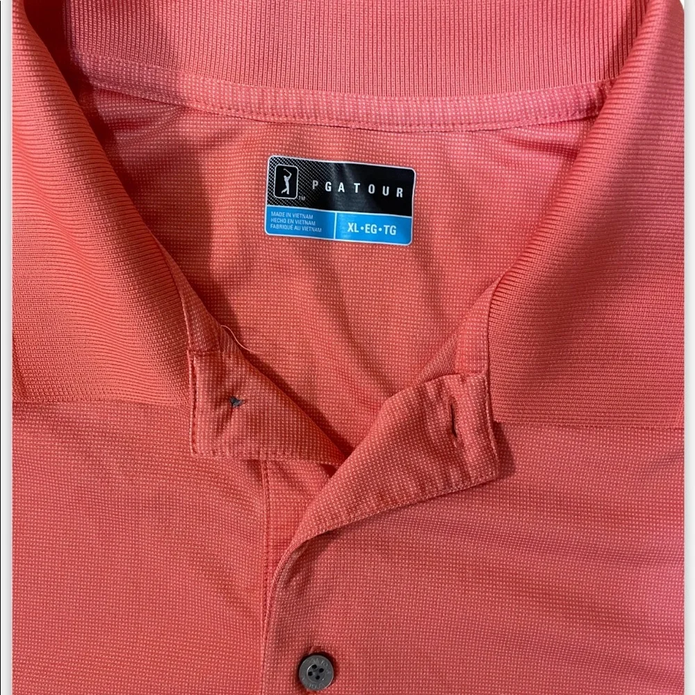 Mens Short Sleeve Paradise Pink Salmon Polo Golf Shirt
